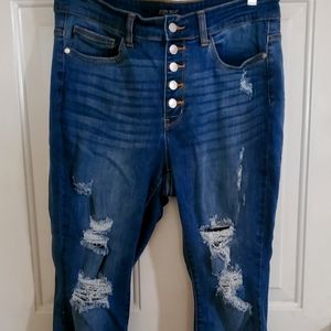 Judy Blue size 16 with a raw hem